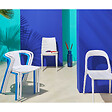 OVIALA - Chaise en plastique de jardin bleu - Milan - vignette