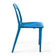 OVIALA - Chaise en plastique de jardin bleu - Milan - vignette