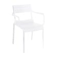 OVIALA - Fauteuil blanc de terrasse en plastique - Paname - vignette