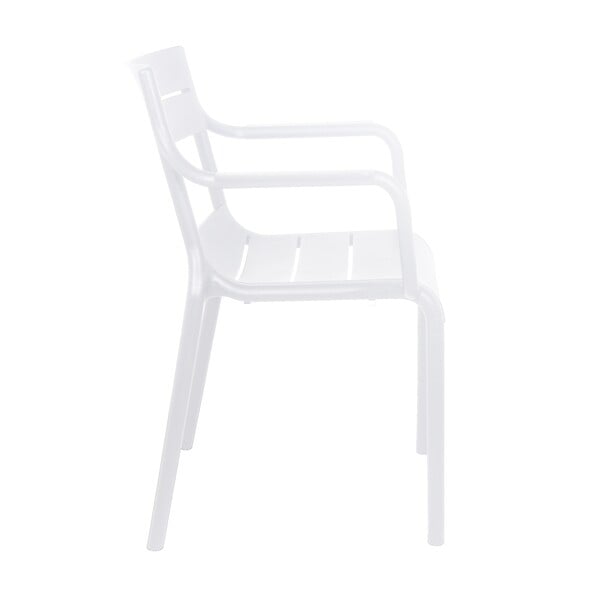 OVIALA - Fauteuil blanc de terrasse en plastique - Paname - large