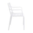 OVIALA - Fauteuil blanc de terrasse en plastique - Paname - vignette