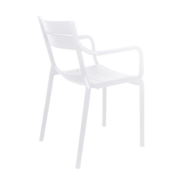 OVIALA - Fauteuil blanc de terrasse en plastique - Paname - large