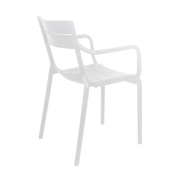 OVIALA - Fauteuil blanc de terrasse en plastique - Paname - large