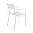 OVIALA - Fauteuil blanc de terrasse en plastique - Paname - vignette