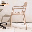 OVIALA - Fauteuil beige de terrasse en plastique - Paname - vignette