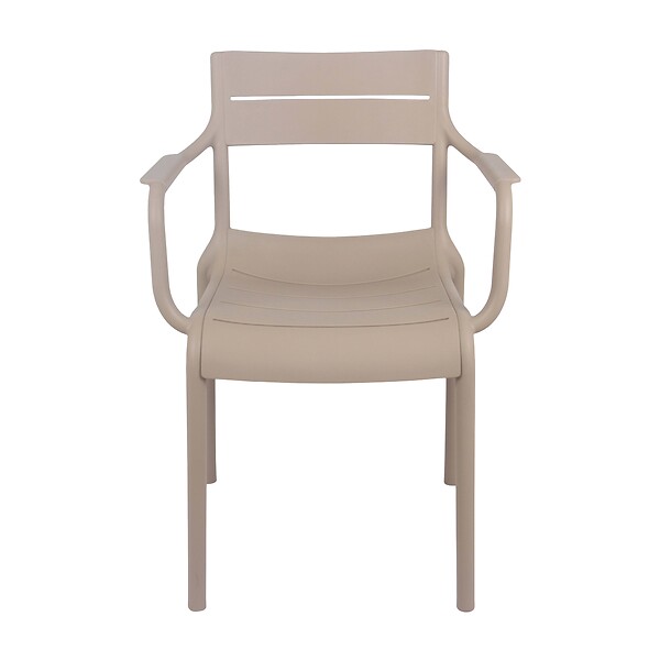 OVIALA - Fauteuil beige de terrasse en plastique - Paname - large