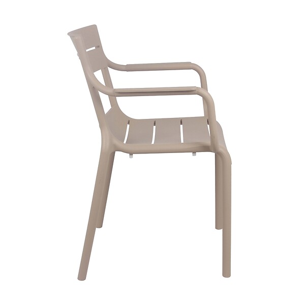 OVIALA - Fauteuil beige de terrasse en plastique - Paname - large