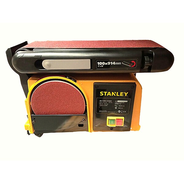 STANLEY - Ponceuse d'établi 370W Disque 150mm Abrasif 100x914mm Base Fonte anti basculement Ponçage Polissage Bois & Métaux Stanley - large
