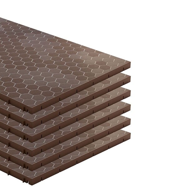 INTEC - Lot de 6 Dalles de sol Clipsables Marron Taupe 116x76x3cm Polypropylène Revêtement de Sol Modulable 4.61m2 INTEC - large