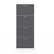 ID MARKET - Meuble à chaussures 24 paires KLARK blanc 4 portes gris clair - vignette