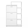 ID MARKET - Meuble à chaussures 18 paires KLARK 3 portes avec étagère blanc - vignette