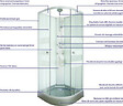 ONDEE - Cabine de douche hydromassante AMELIA - Porte Coulissante - Gris - 1/4 C - 80cm - vignette