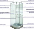 ONDEE - Cabine de douche hydromassante AMELIA - Porte Coulissante - Gris - 1/4 C - 90cm - vignette