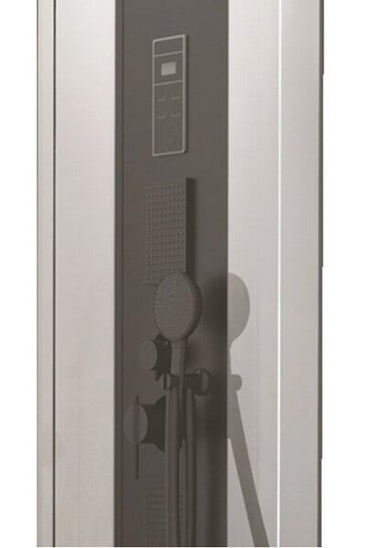 ONDEE - Cabine de douche hydromassante NOGEA SLIM - Sans silicone - Noir mat - 120x70cm - large