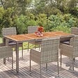 VIDAXL - vidaXL Table de jardin dessus en bois Gris 190x90x75 cm Résine tressée - vignette