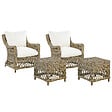 BELIANI - Lot de 2 fauteuils de jardin avec coussins RIBOLLA Rotin Naturel - vignette
