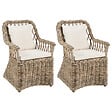 BELIANI - Lot de 2 chaises de jardin en rotin naturel MAROS II - vignette