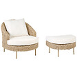 BELIANI - Fauteuil de jardin avec ottoman ARCILLE Naturel - vignette