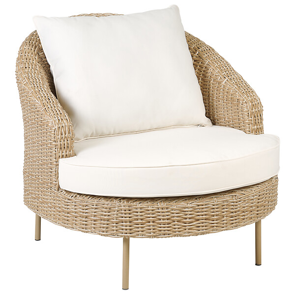 BELIANI - Fauteuil de jardin avec ottoman ARCILLE Naturel - large
