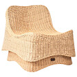 BELIANI - Fauteuil de jardin avec ottoman AIGANI Rotin Naturel - vignette