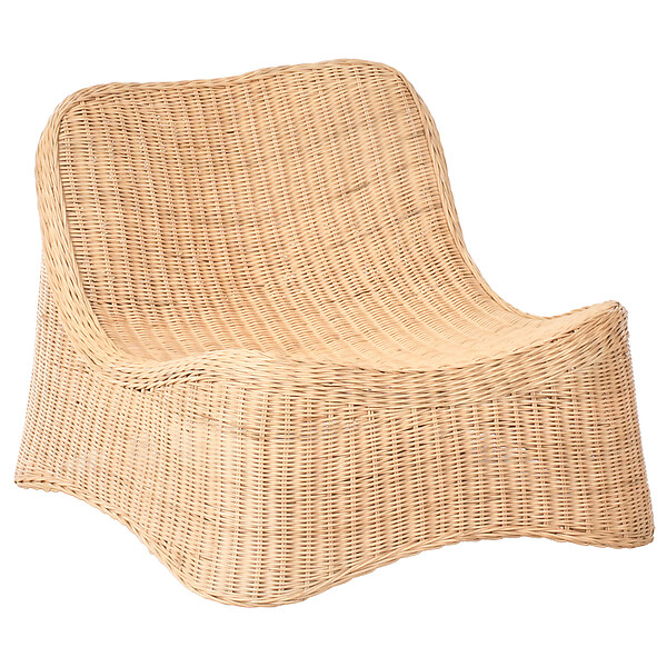 BELIANI - Fauteuil de jardin avec ottoman AIGANI Rotin Naturel - large