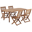 BELIANI - Salle à manger de jardin 4 places PARAGGI Marron foncé Bois d'acacia certifié - vignette