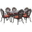 BELIANI - Salle à manger de jardin 6 places LIZZANO Marron foncé Métal avec coussins - vignette