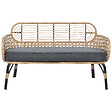 BELIANI - Banc avec coussin d'assise PRATELLO 122 cm Polyrotin Naturel - vignette