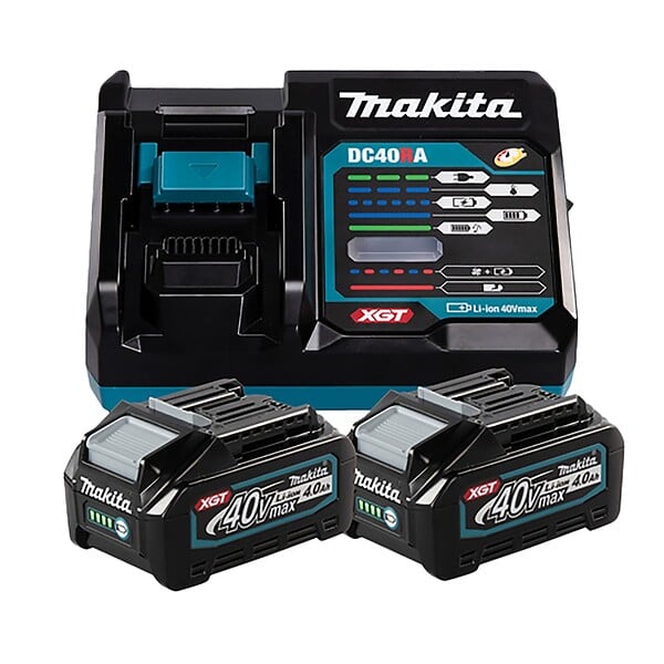 MAKITA - Pack de composé de 2 batteries XGT BL4040 40Vmax 4Ah et 1 chargeur rapide DC40RA -  - 191L77-9 - large