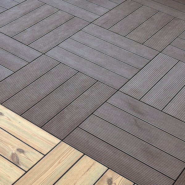 ONEK - Dalle de terrasse WPC Smartdeck 60x60 - Marron - large