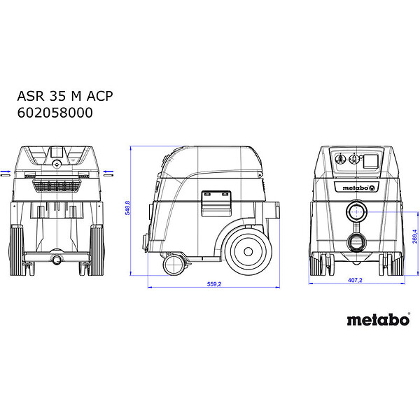 METABO - Aspirateur poussière et béton filaire METABO ASR 35 M ACP  Classe M 1400W - large