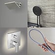 HANSGROHE - Colonne de douche mécanique Vernis Shape Douche de tête Vernis Shape Flexible Designflex Douchette Pulsify chromé - vignette