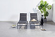 CONCEPT USINE - Lot de 2 transats aluminium noir LISBOA - vignette