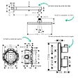 HANSGROHE - Colonne douche thermostatique Ecostat Square Douche de tête Vernis Shape Flexible Metaflex Douchette Vernis Blend chromé - vignette