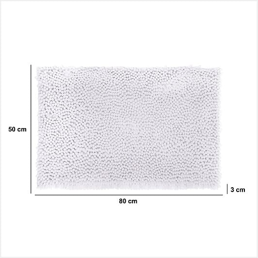 5 FIVE SIMPLY SMART - Tapis de Salle de bain Blanc chenille maxi confort 50 x 80 cm - large