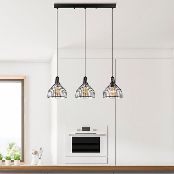 CONCEPT USINE - Plafonnier en métal noir - 3 lampes MARIE - large