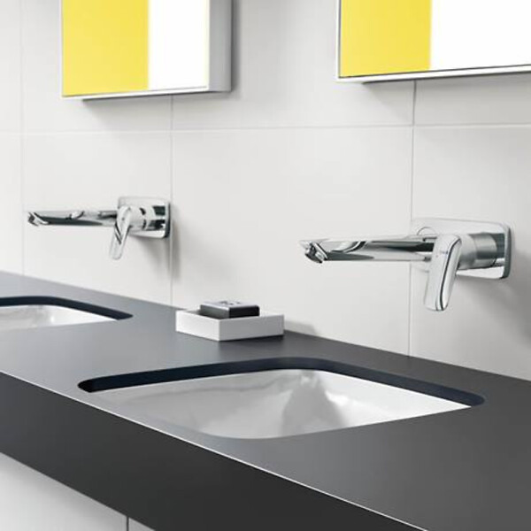 HANSGROHE - Hansgrohe Logis Mitigeur lavabo encastré mural, Bec 195mm, bonde à écoulement libre (71220000) - large