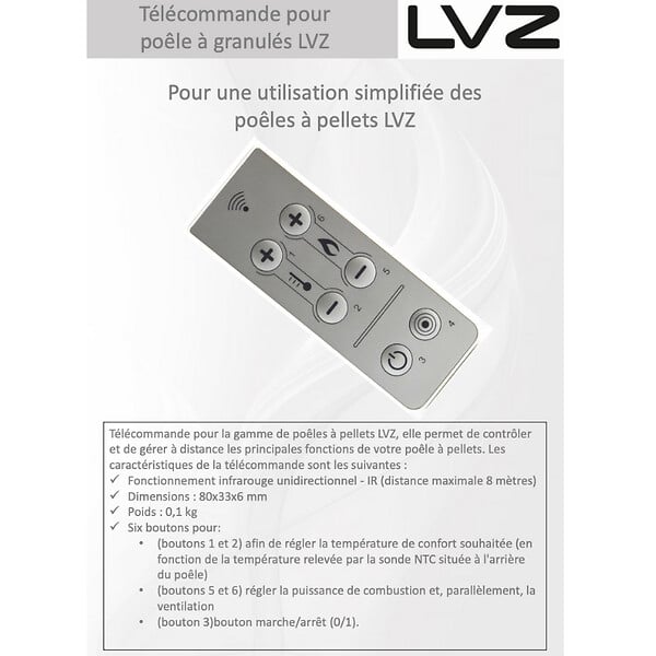 LVZ - Télécommande pour Poêle à granulés - LVZ - - large