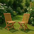 CONCEPT USINE - Lot de 2 chaises pliantes jardin teck massif brut TECK - vignette