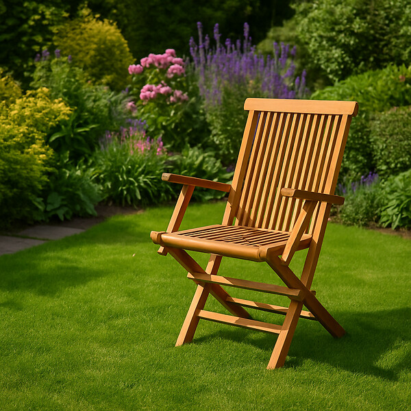 CONCEPT USINE - Lot de 2 fauteuils pliants jardin teck massif brut TECK - large