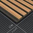 MON MARCHE DECO - Lot de 2 Panneaux Tasseaux Bois - Teck Thaï Feutre Noir - 3 m² - vignette