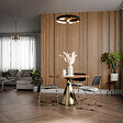 MON MARCHE DECO - Lot de 2 Panneaux Tasseaux Bois - Teck Thaï Feutre Noir - 3 m² - vignette