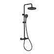 SWISS AQUA TECHNOLOGIES - Ensemble bain/douche 3 jets avec mitigeur thermostatique de baignoire + douche de tête + douchette à main, noir mat (SATSSTVKC) - vignette