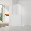 SWISS AQUA TECHNOLOGIES - Swiss Aqua Technologies Pare-muret 110x100cm Paroi en verre Crystal Glass® 8 mm anticalcaire, avec bras et profilés chrome brillant (SATBWIS110PR) - vignette