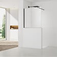 SWISS AQUA TECHNOLOGIES - Swiss Aqua Technologies Pare-muret 120x100cm Paroi en verre Crystal Glass® 8 mm anticalcaire, avec bras et profilés noir mat (SATBWIS120PRC) - vignette