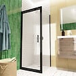 SWISS AQUA TECHNOLOGIES - Swiss Aqua Technologies TEX-C ensemble porte compact/paroi 80x80cm anticalcaire avec profilés noir mat (SATTEXC80S80C) - vignette