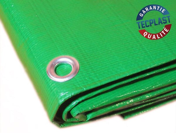 TECPLAST - Bache de protection à œillets HQ250 8 x 12 m TECPLAST PR0816 - large