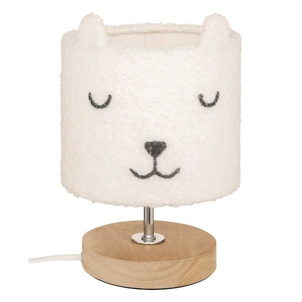ATMOSPHERA - Lampe droite bouclette Toxey H.22cm blanc - large