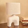 ATMOSPHERA - Lampe à poser champignon secteur Gaby blanc H31,5cm - vignette