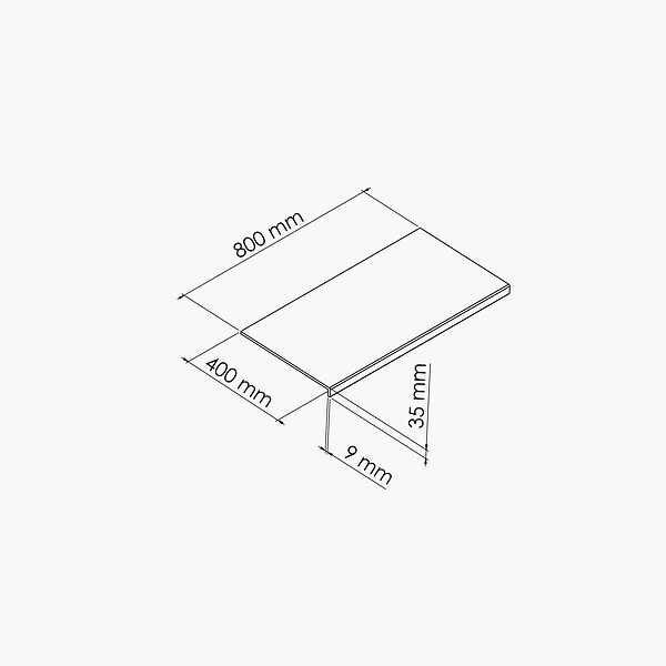 TECNOPROFILS - Appui de fenêtre PVC l. 40 cm x ép. 9 mm - Gris - 80 cm - large